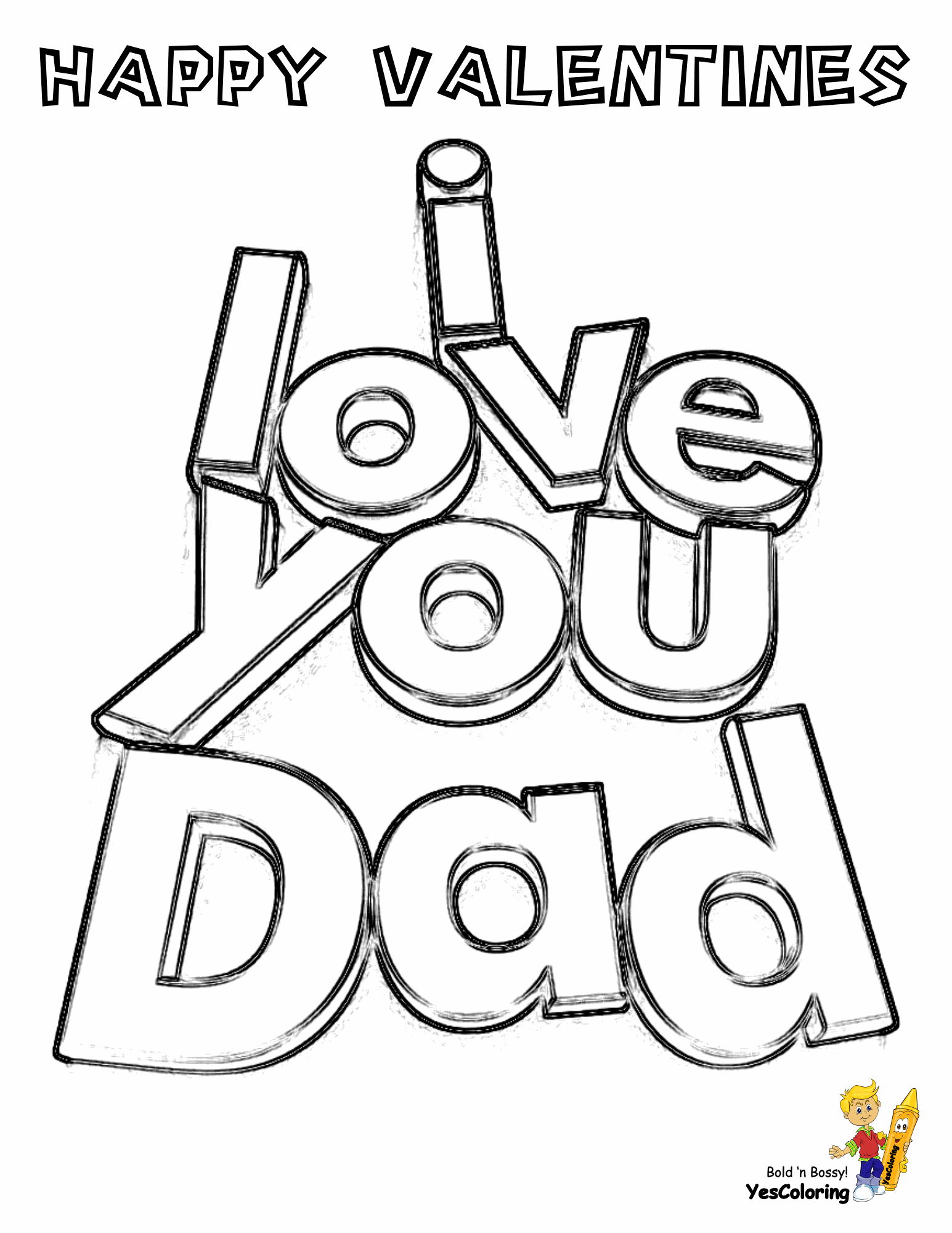 Guys Coloring Pages to Print Valentines | Free | Dad | Father