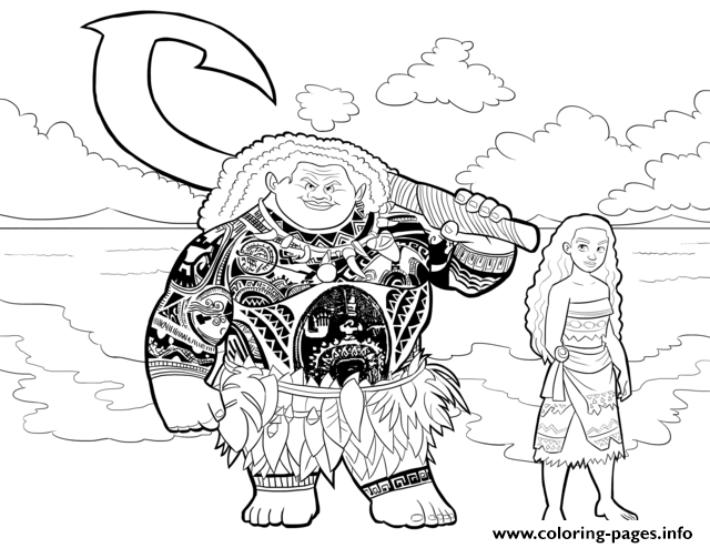 Print moana and maui coloring pages | Moana coloring pages, Disney ...