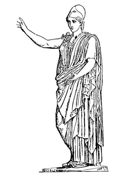 Coloring Page Godess Athena - free printable coloring pages