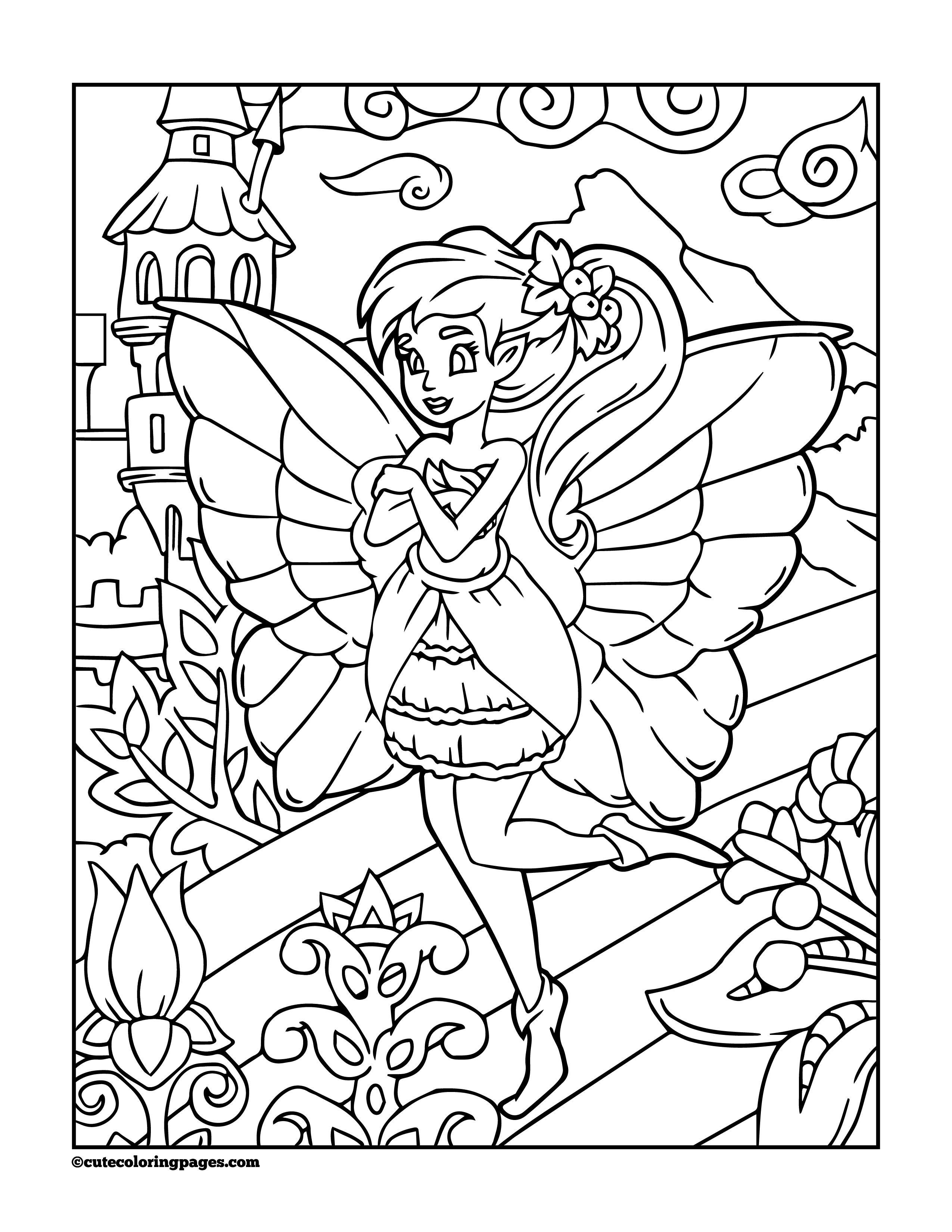 Beautiful Free Fairy Coloring Pages For Boys And Girls