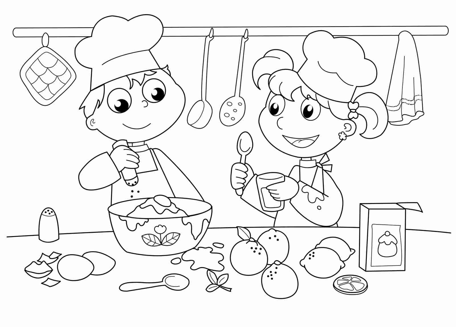 Baking Coloring Pages Coloring Home