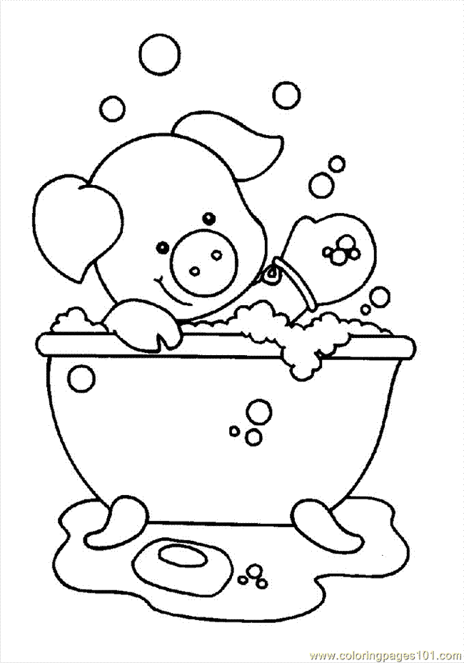 Bath Time - Coloring Pages for Kids and for Adults