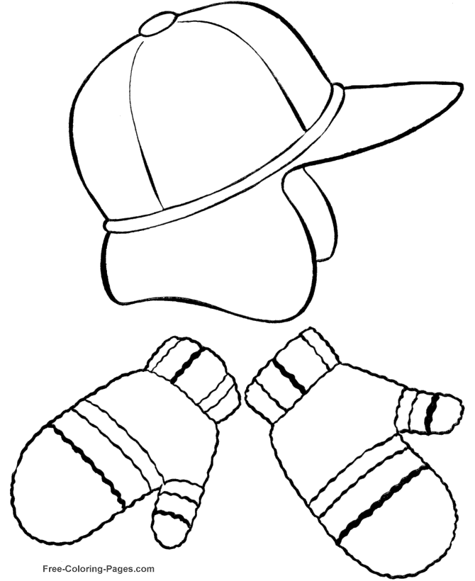 Hat And Mitten Coloring Pages - High Quality Coloring Pages