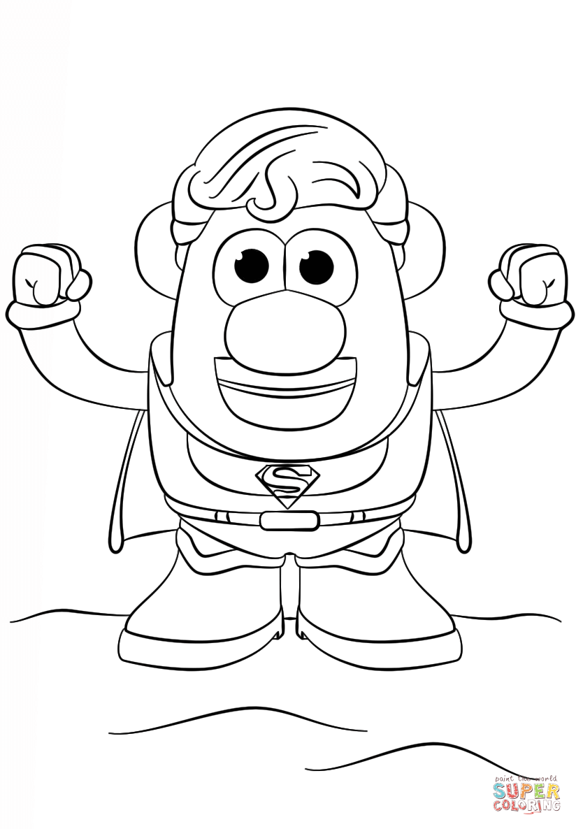 Potato Head Superman coloring page | Free Printable Coloring Pages
