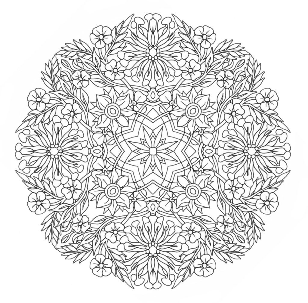 New Coloring Page: Printable Coloring Page Honey Suckle Mandala By ...
