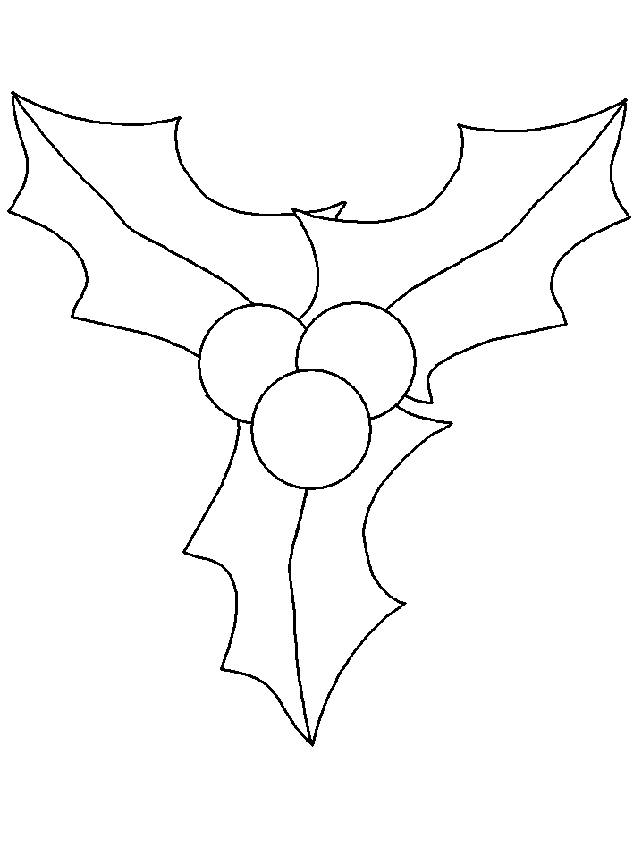 Coloring Pictures Of Holly Leaves - High Quality Coloring Pages