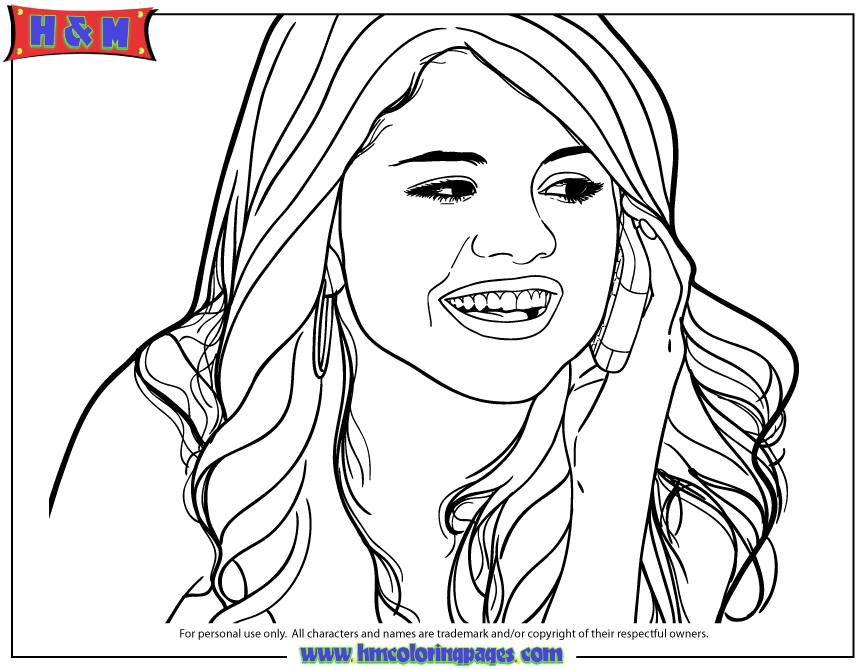 Free Printable Selena Gomez Coloring Pages | H & M Coloring Pages