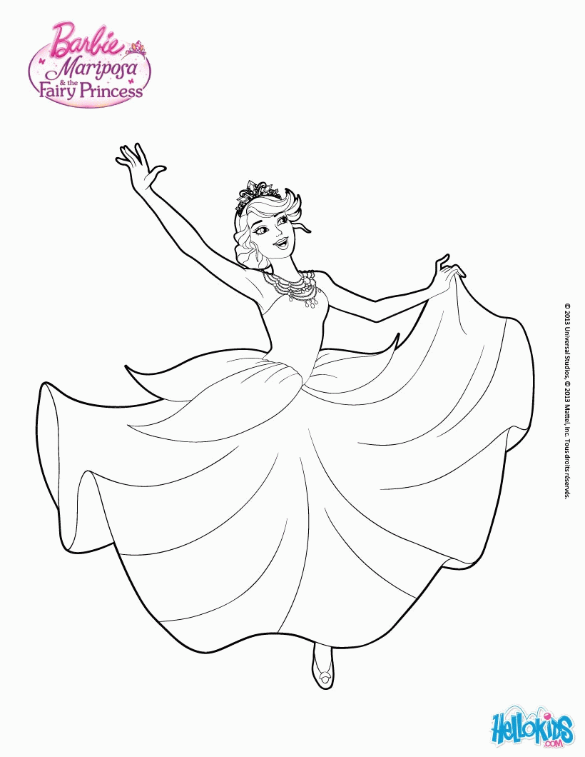 BARBIE MARIPOSA coloring pages - Princess Catania is dancing