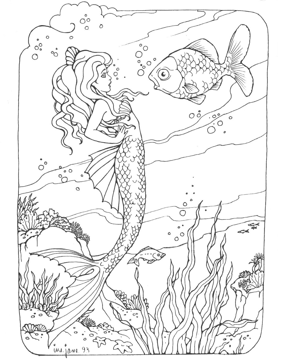 Free Mermaid Coloring Pages Image 30 - Gianfreda.net