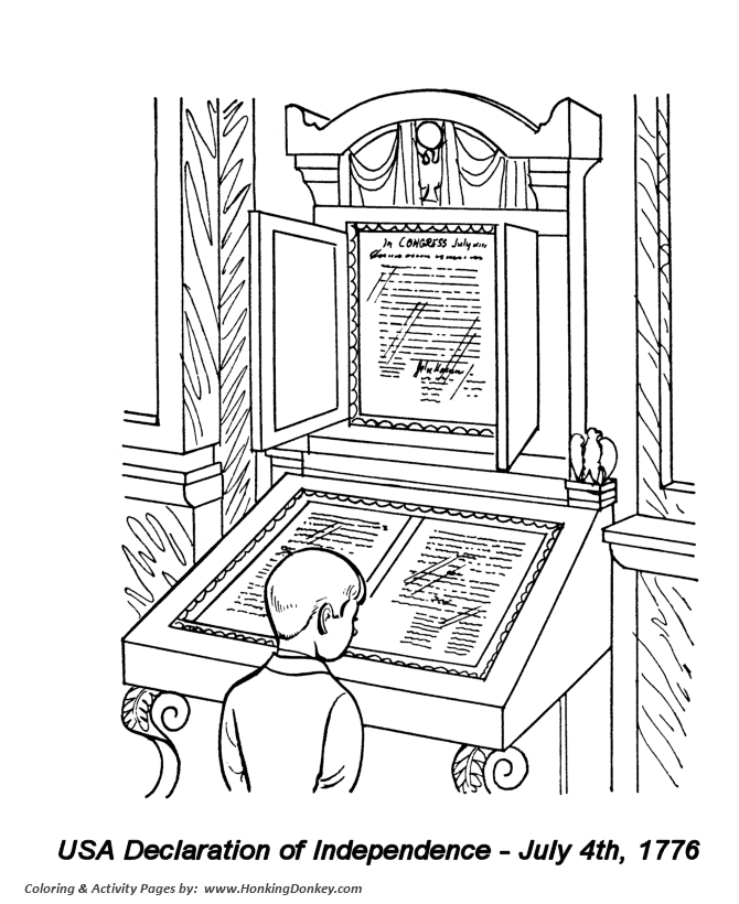 July 4th Coloring Pages - Declaration of Independence Coloring 