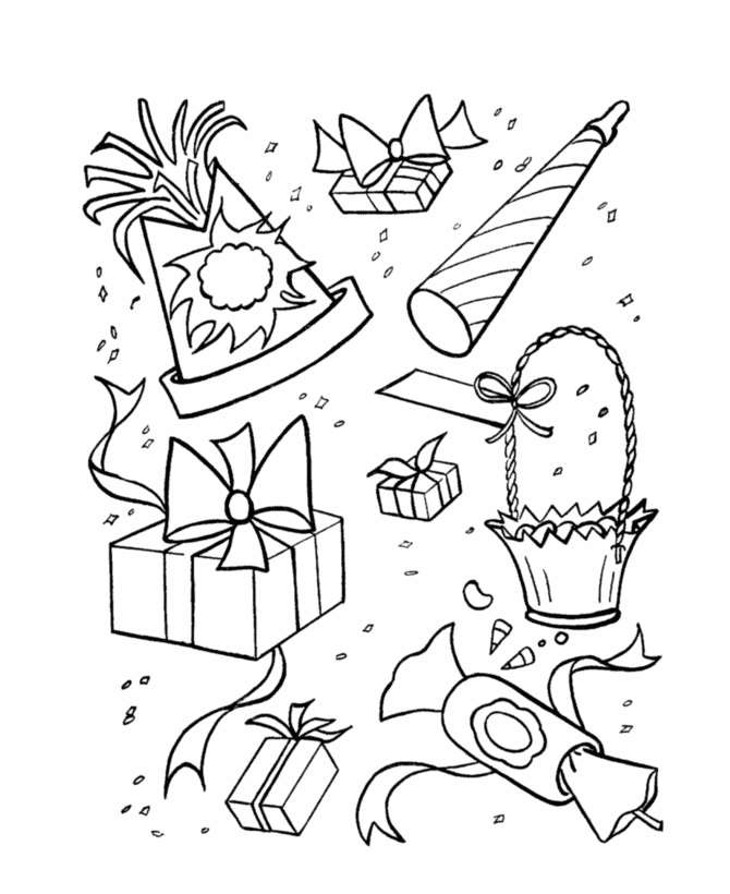 BlueBonkers - Kids Birthday present Coloring Page Sheets - Presents and  Favors - Free Printable birthday party gifts, coloring pages
