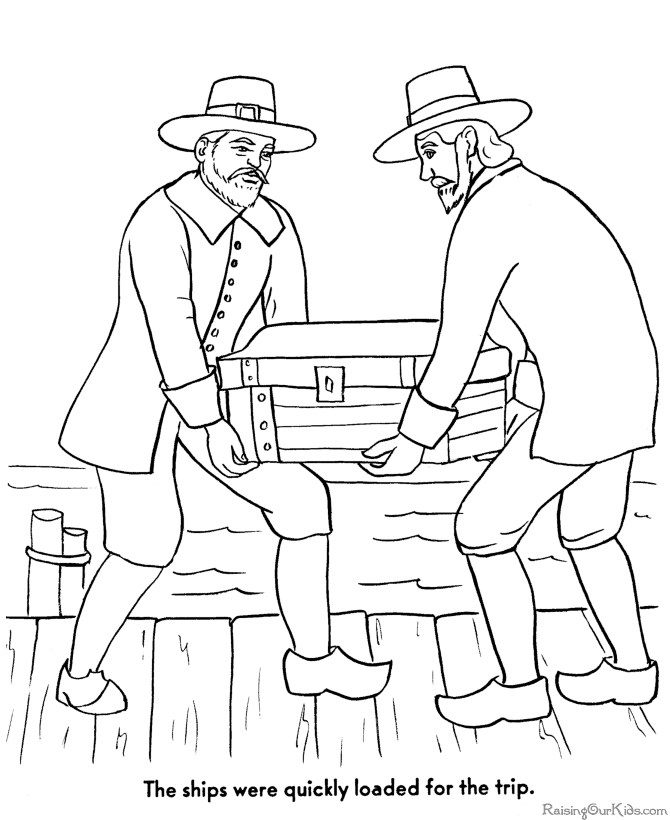 Pilgrims Coloring Pages - Thanksgiving
