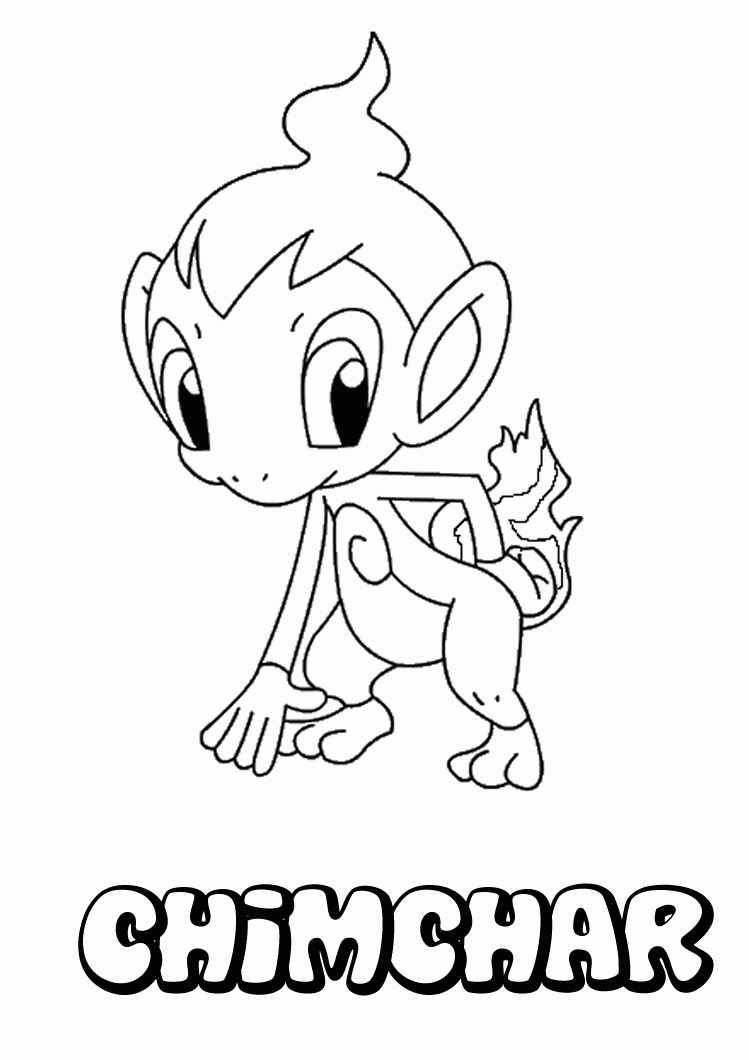 FIRE POKEMON coloring pages - Chimchar