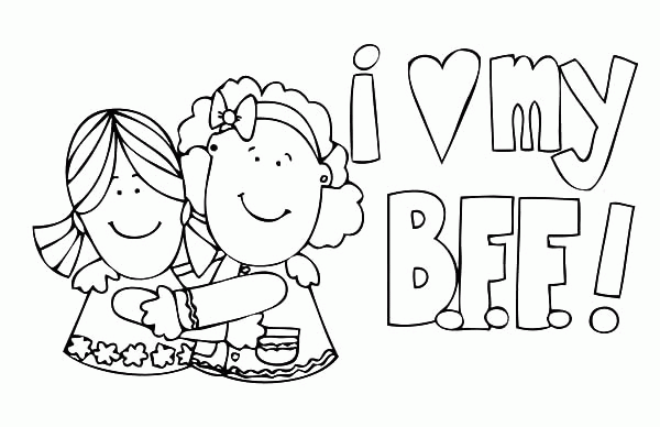 Best Friend Coloring Page - Coloring Pages for Kids and for Adults