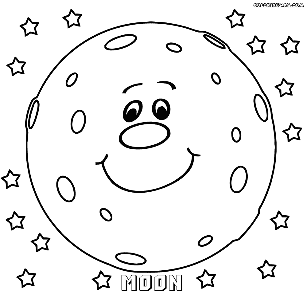 Moon Coloring Page - Coloring Home