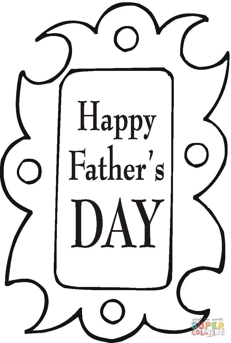 Father's Day Greeting Card coloring page | Free Printable Coloring Pages