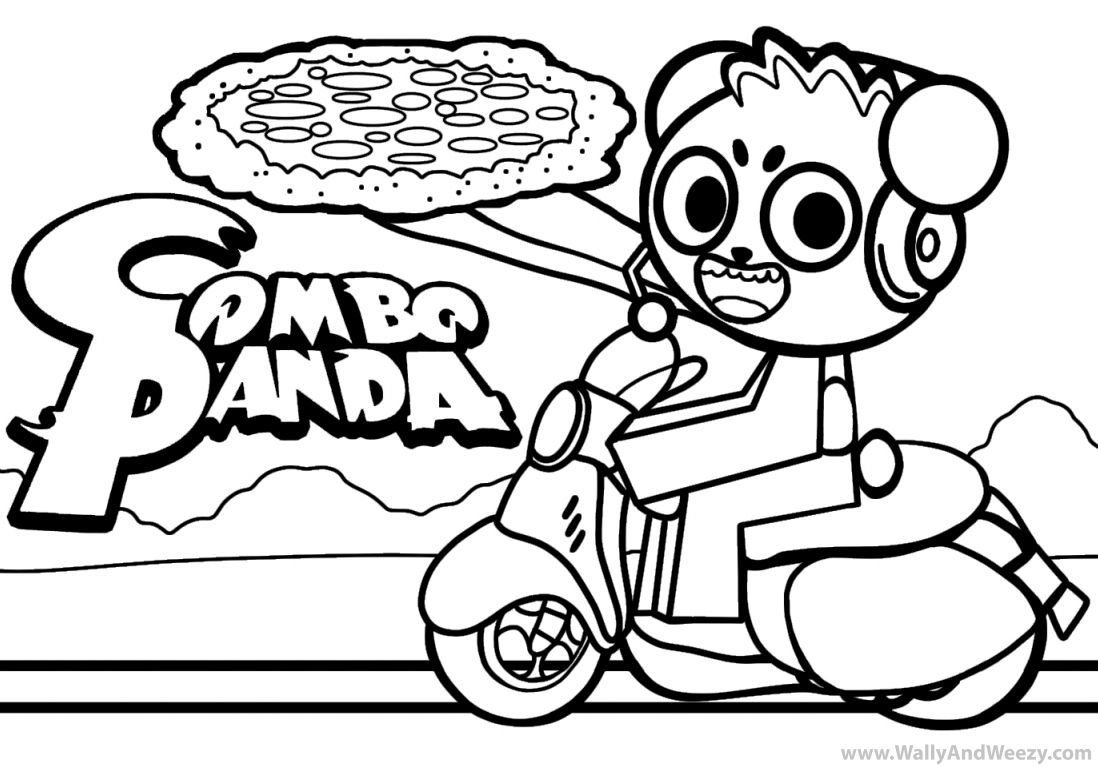 Combo Panda Coloring Pages.