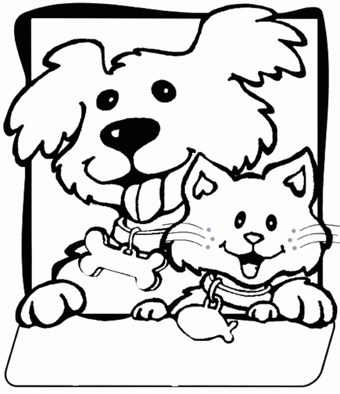 Dog And Cat Coloring Pages Printable | Free Coloring Pages