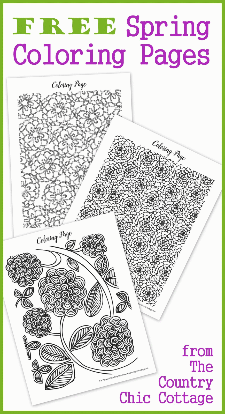 Free Spring Coloring Pages for Adults - The Country Chic Cottage