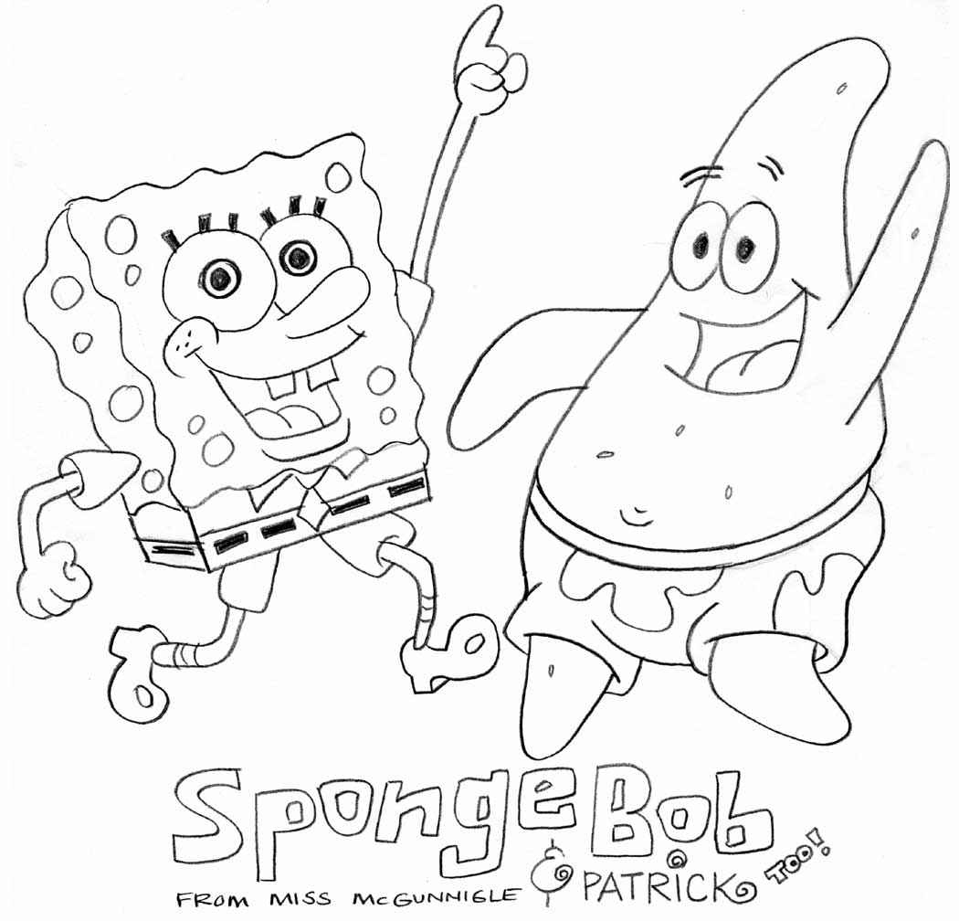 Spongebob And Patrick Coloring Pages To Print - Coloring Kids