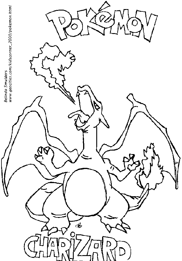 Charizard - Coloring Pages for Kids and for Adults