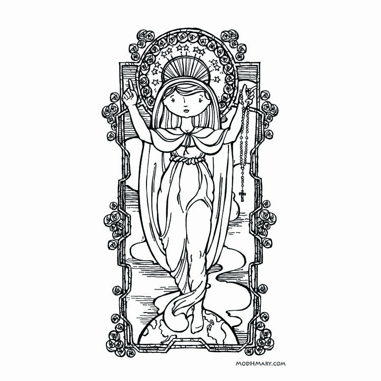 Mother Mary Coloring Pages