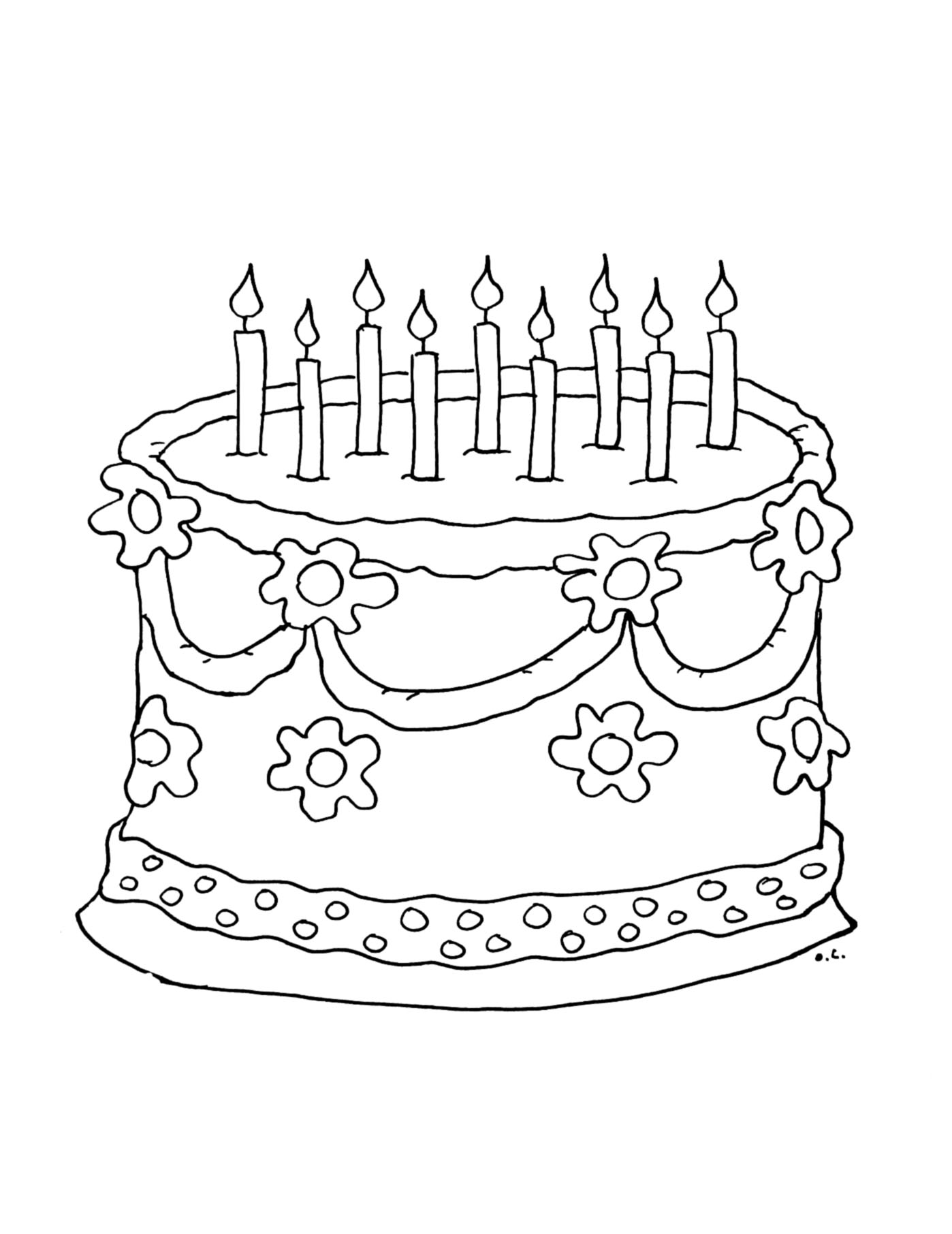 Birthday picture to download and color - Birthdays Kids Coloring Pages