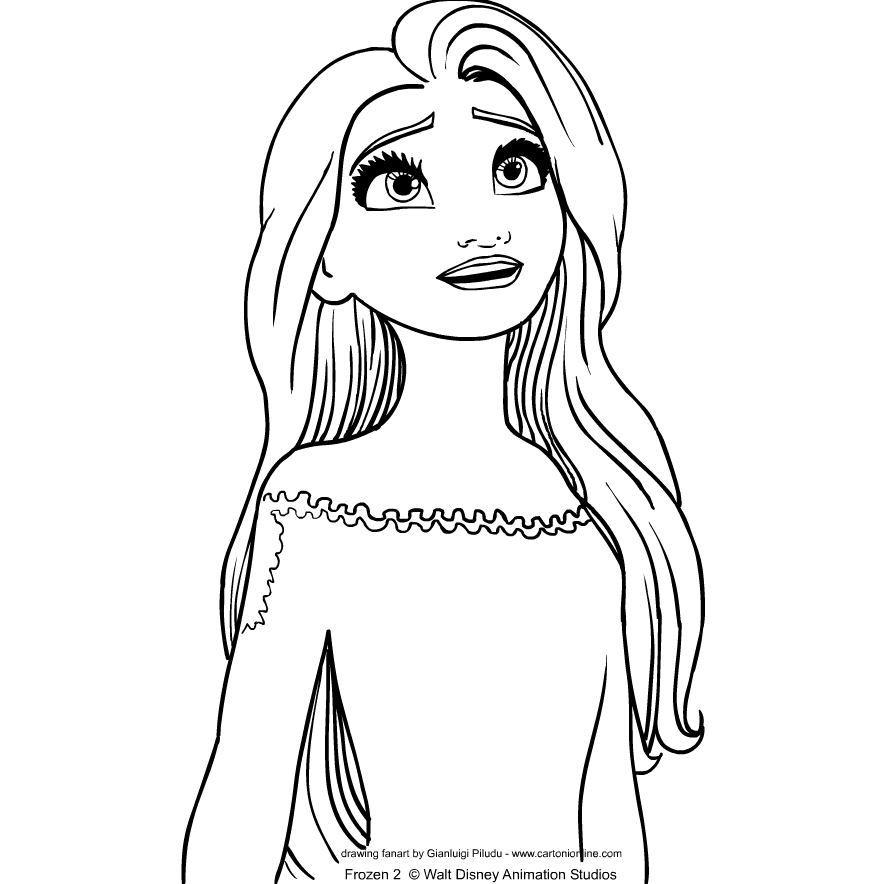 Elsa from Frozen 2 coloring page in 2020 | Disney princess coloring pages,  Princess coloring pages, Elsa coloring pages