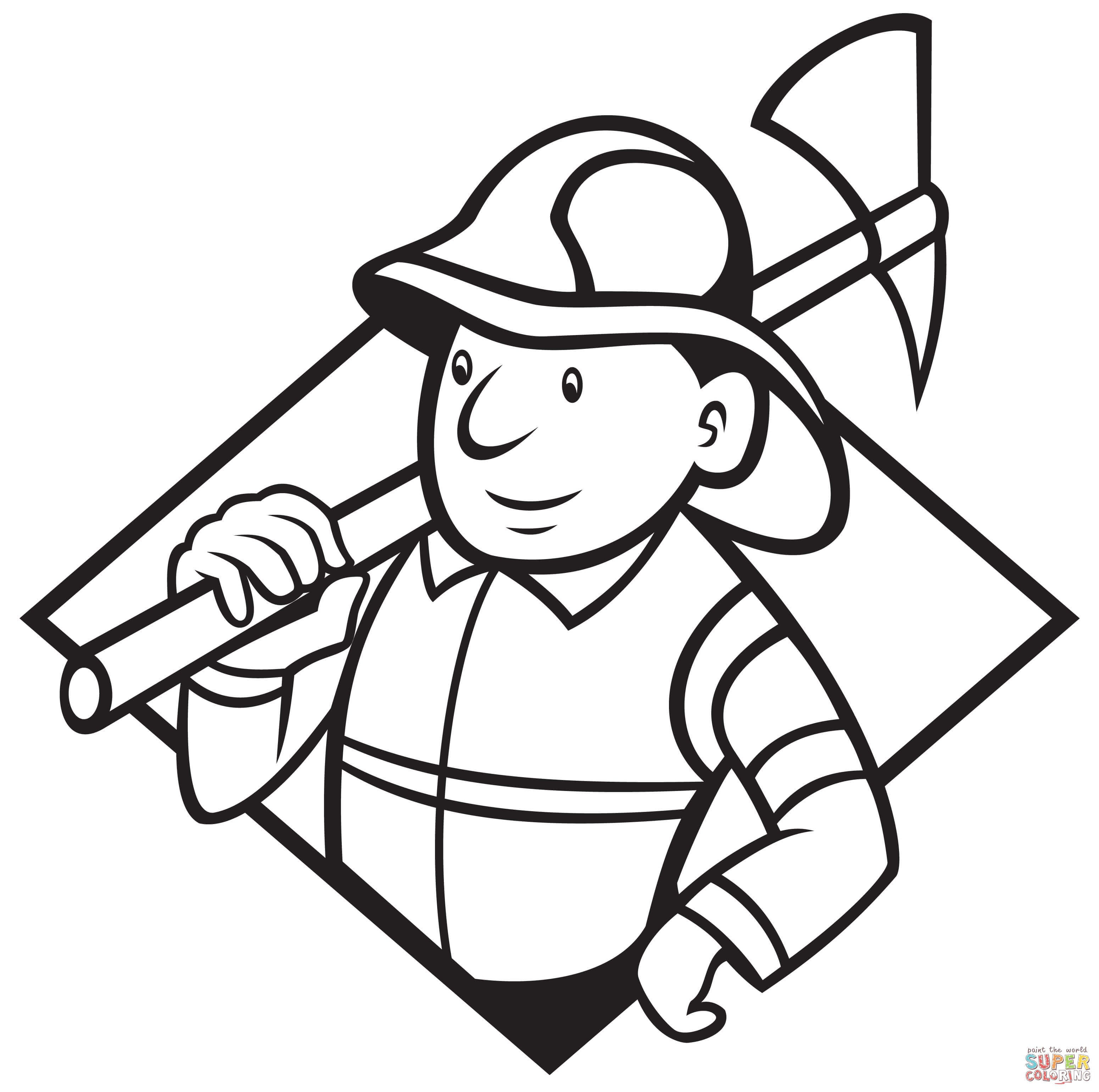 Fireman with Axe coloring page | Free Printable Coloring Pages