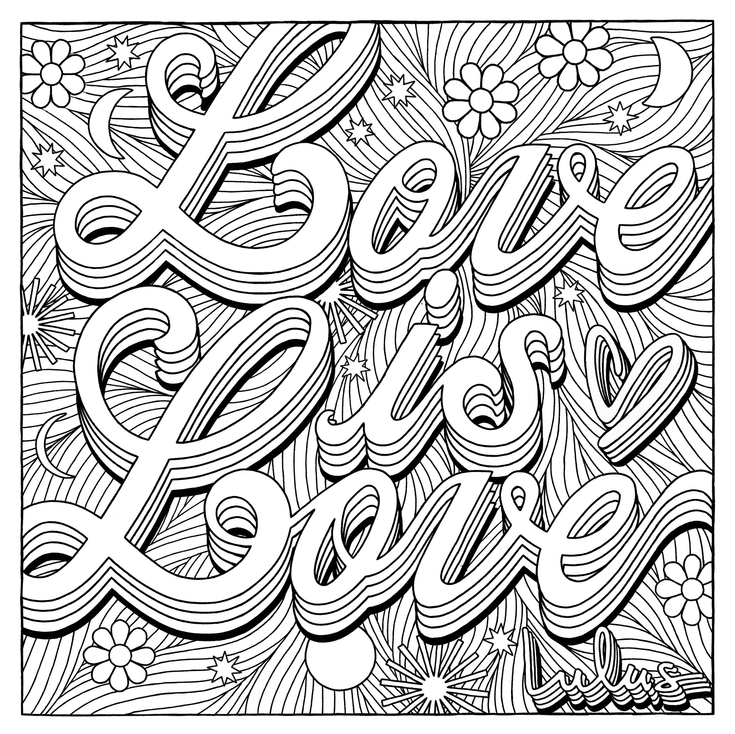 Print Adult Coloring Pages for Free - Lulus.com Fashion Blog