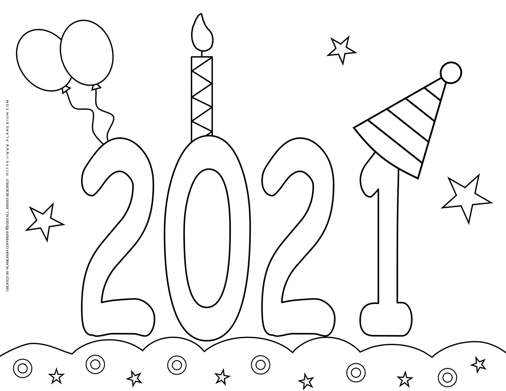 New Year Coloring pages - 2021 Celebration | Planerium