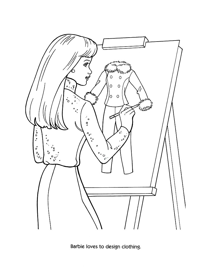 Drawing Barbie #27699 (Cartoons) – Printable coloring pages