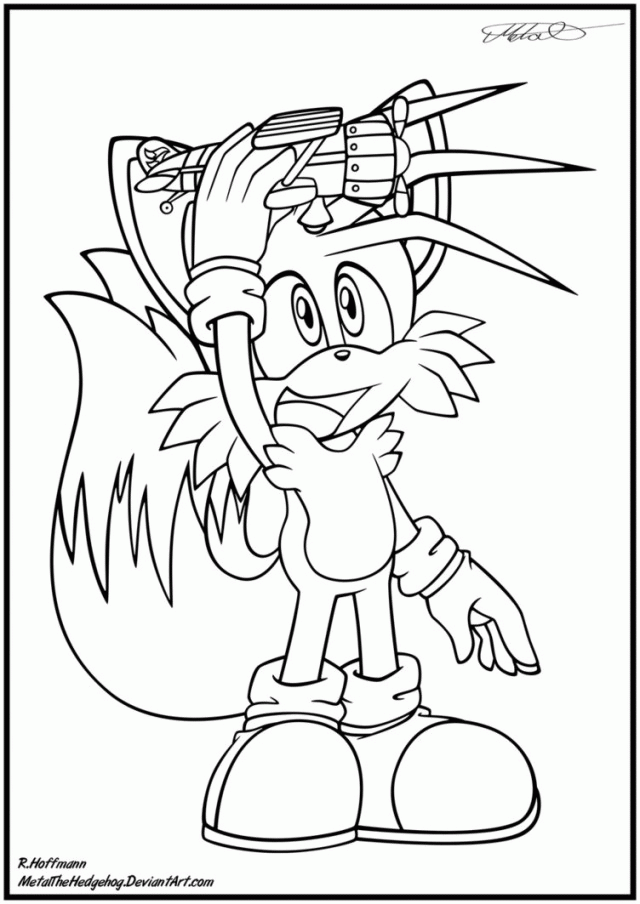 tails the fox coloring pages - Clip Art Library