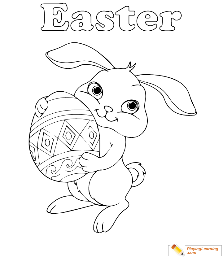 Easter Bunny Coloring Page 02 | Free Easter Bunny Coloring Page