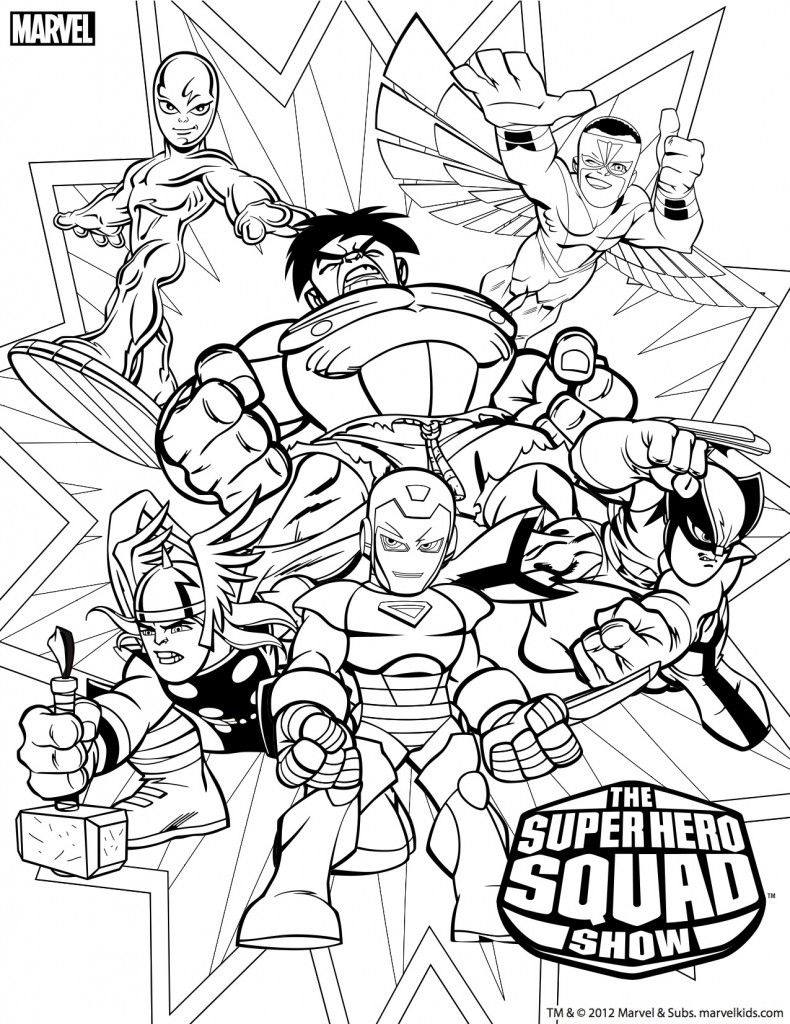 Super Hero Squad Coloring Pages | Superhero coloring pages, Cartoon coloring  pages, Marvel coloring