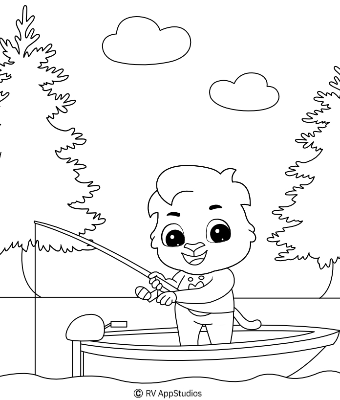Fishing Pictures to Color | Free Printable Fishing Coloring Pages for Kids