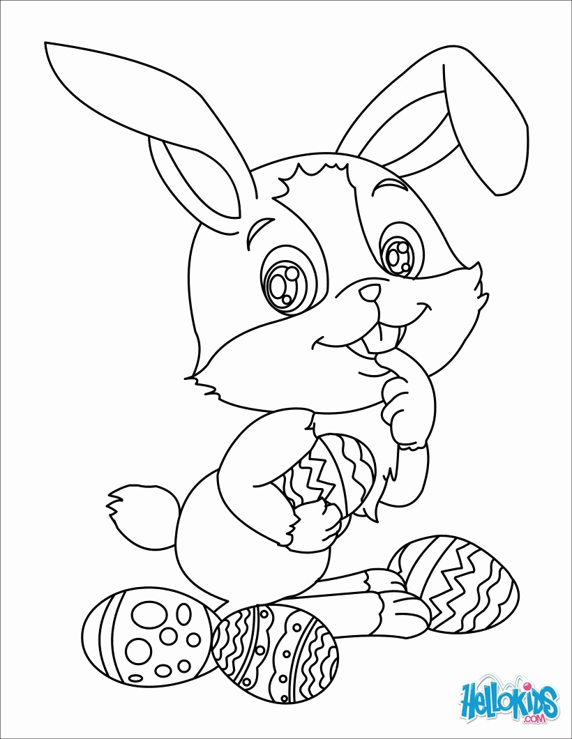 EASTER BUNNY coloring pages - Cute Easter Bunny