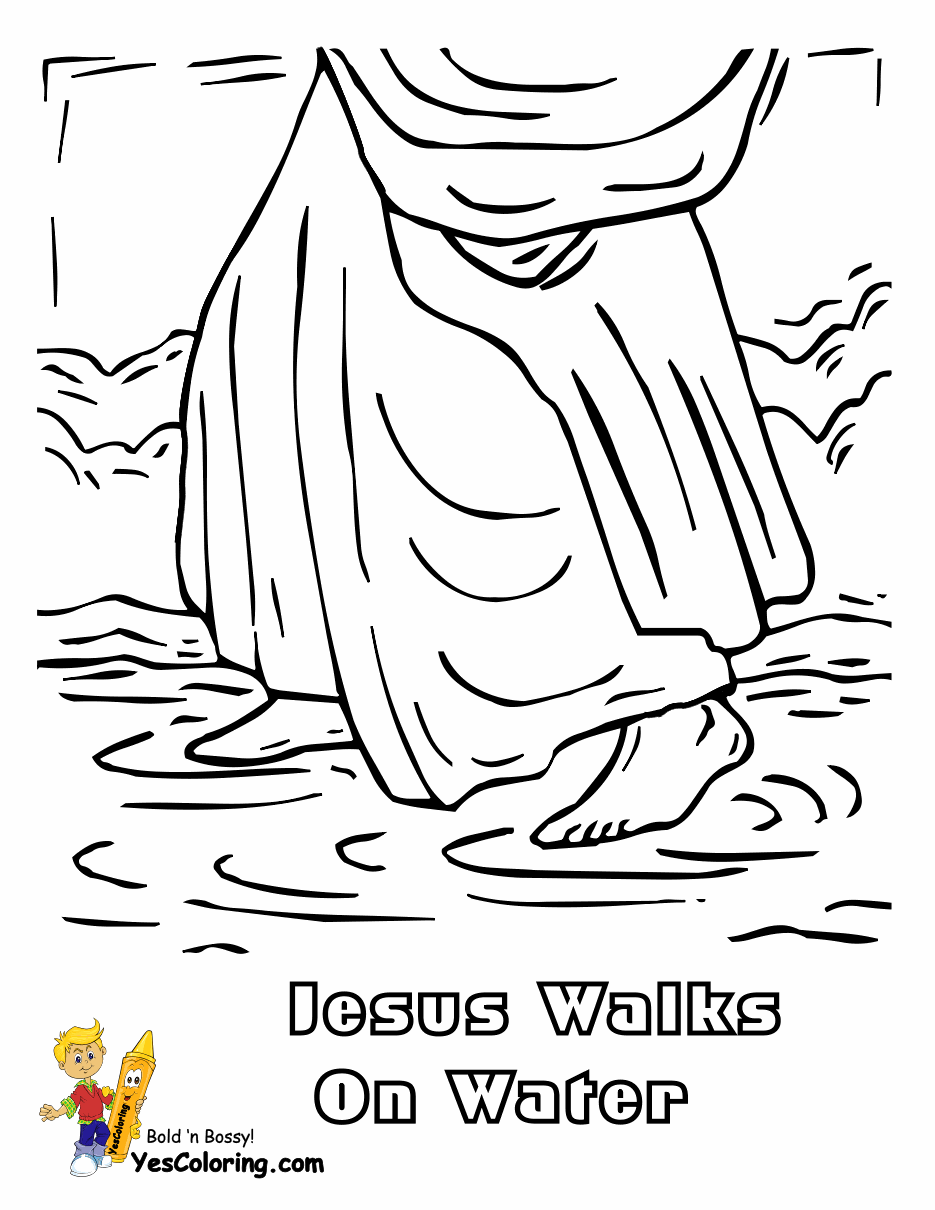 Jesus Walks on Water Coloring Pages