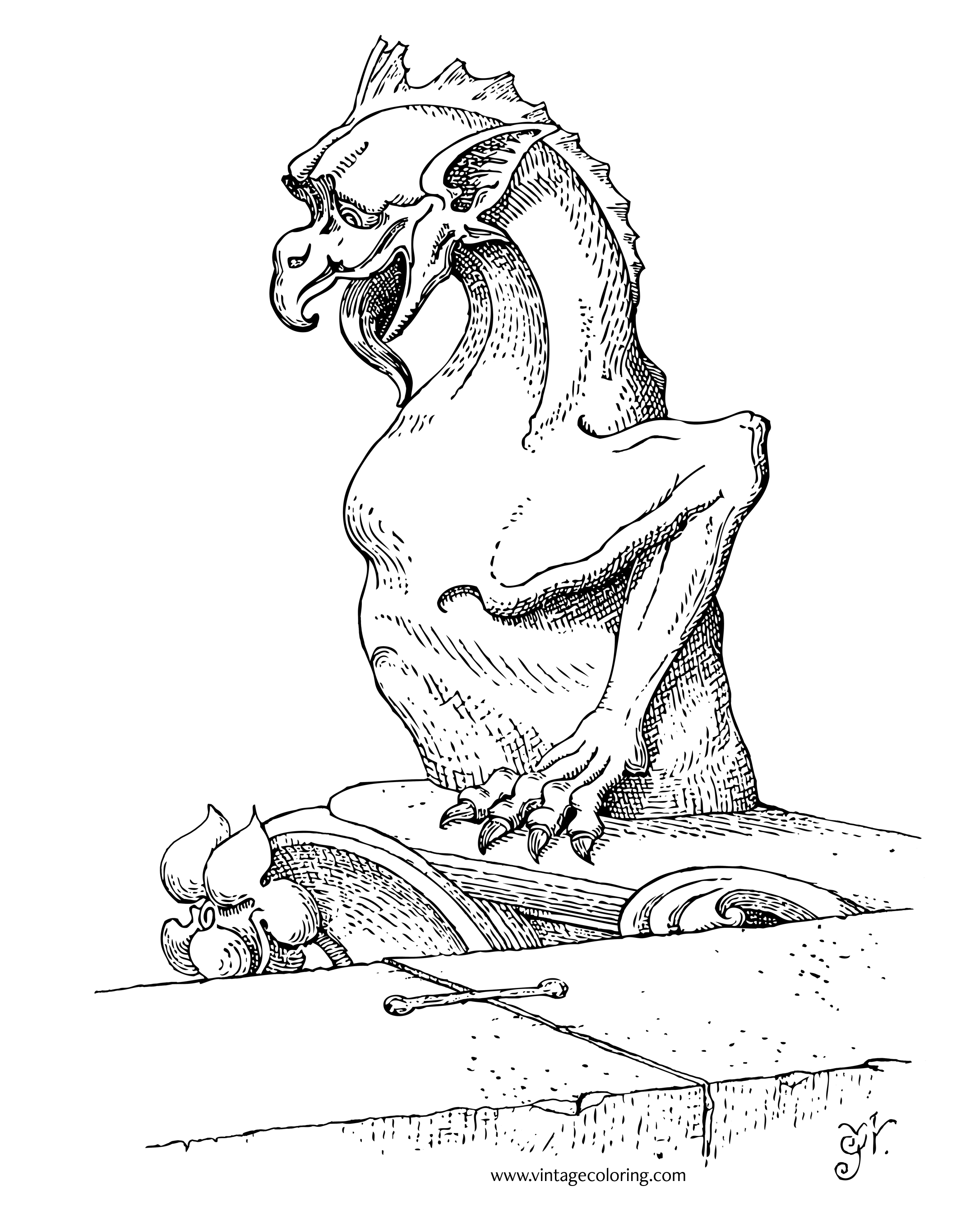 Gargoyle Coloring Pages