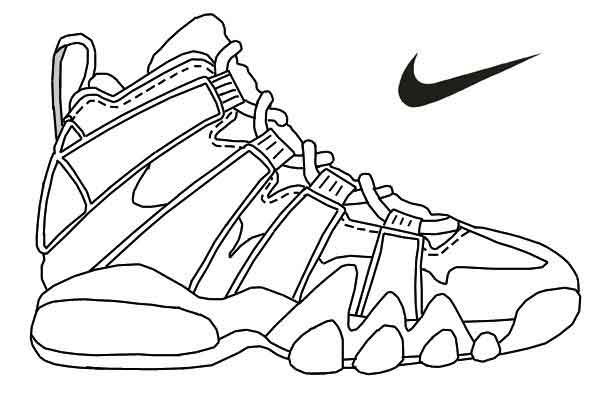 Nike Kd Shoes Coloring Pages Easy Colouring Nike Shoes for Kids ...