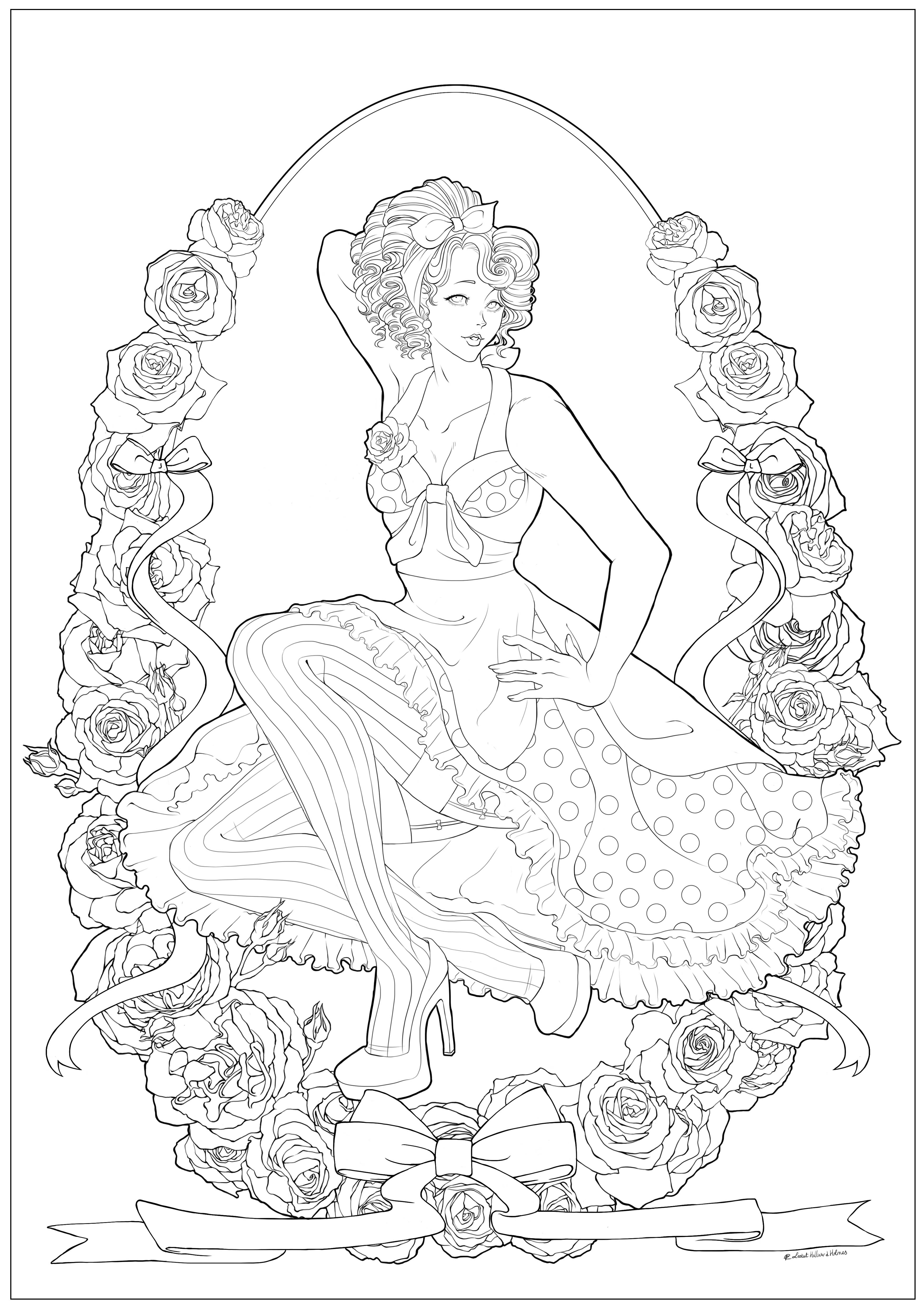 Vintage And Retro Pdf Printable Coloring Book By Collette Art And Collectibles Digital Jan