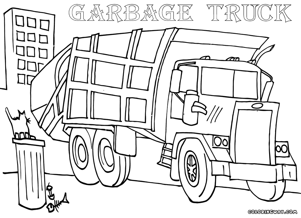 Garbage truck coloring pages | Coloring pages to download and print