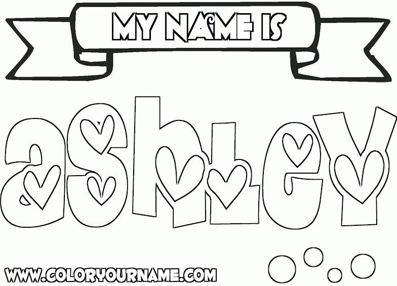 Ashley name coloring page
