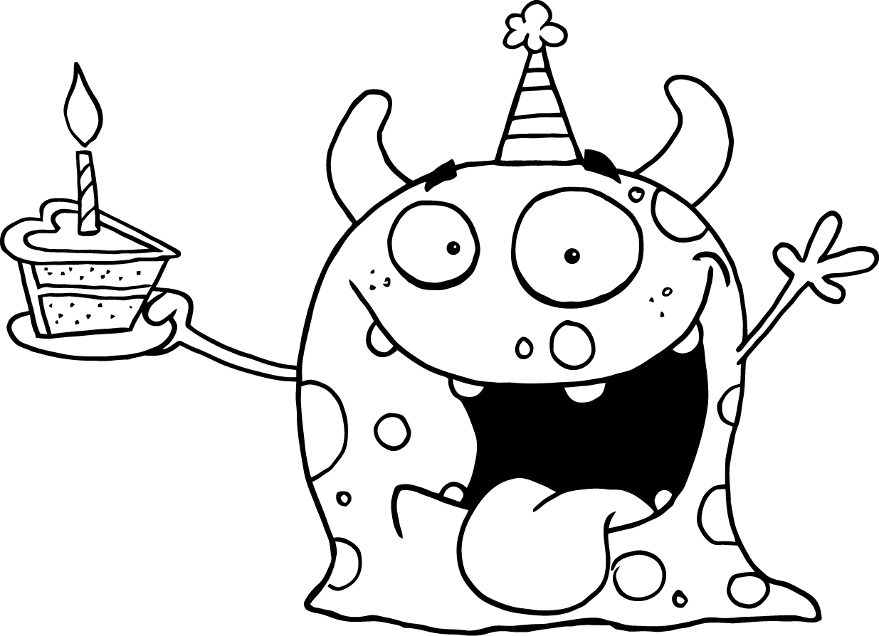 happy birthday cake coloring picture happy birthday coloring pages ...