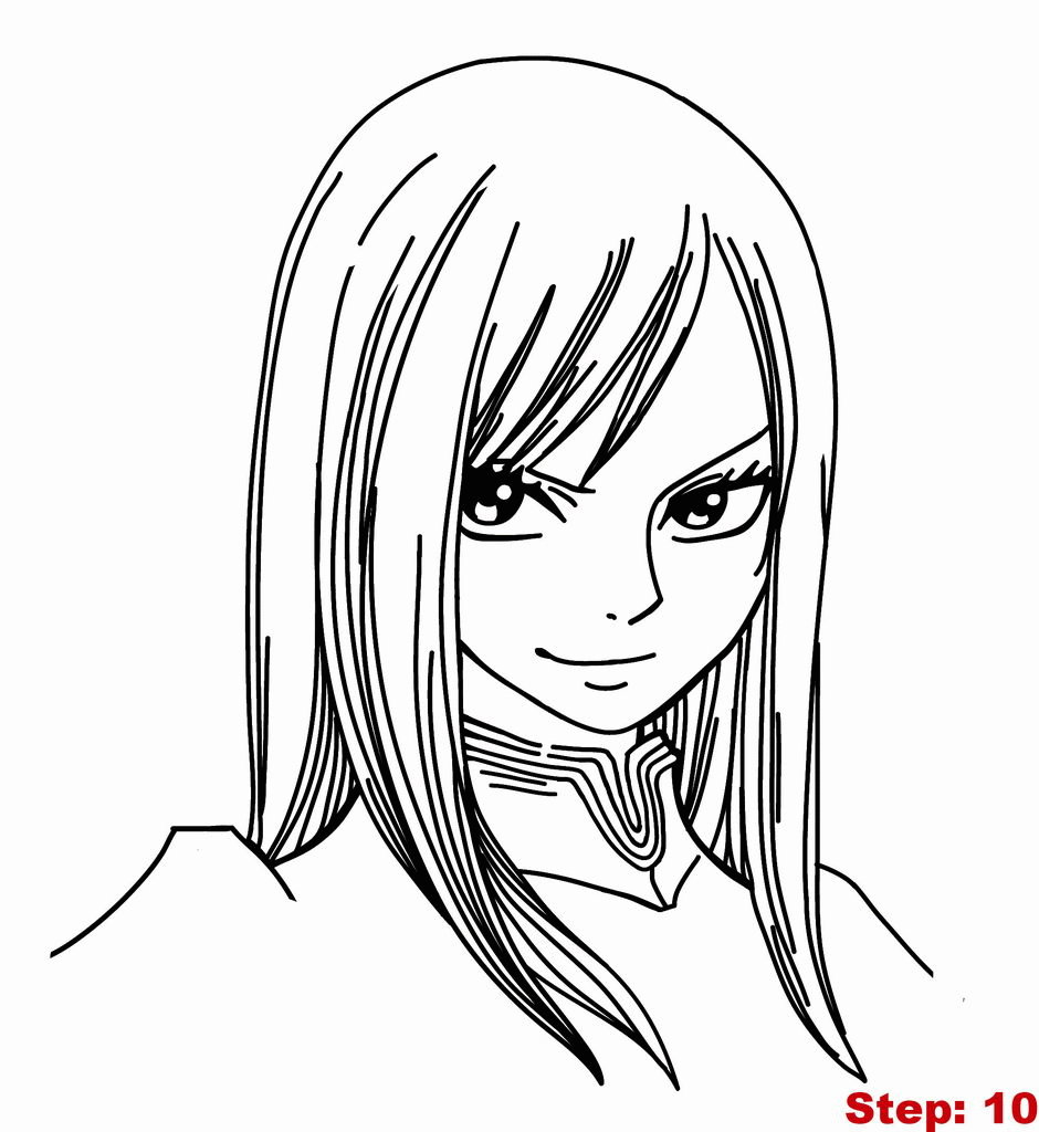 Fairy Tail Erza Coloring Pages Coloring Home