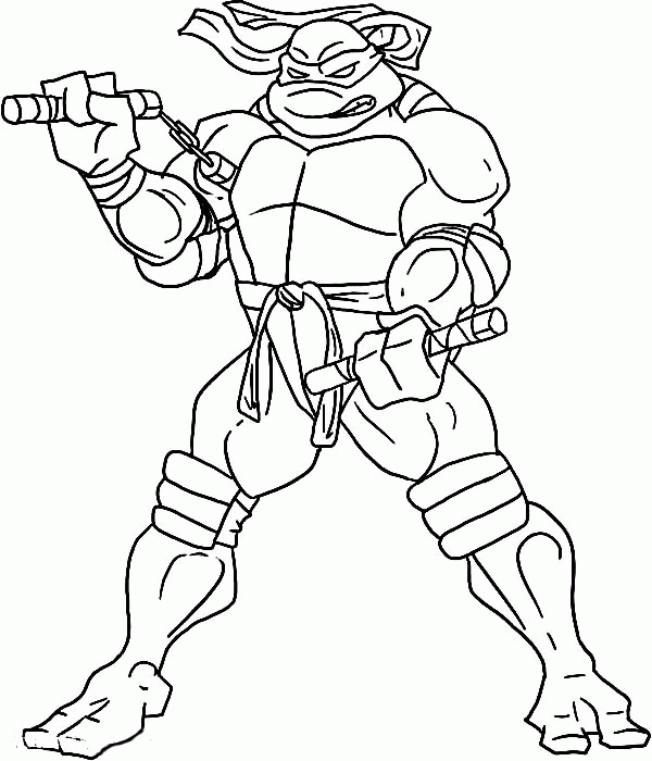 Michelangelo - Teenage Mutant Ninja Turtle Coloring Page