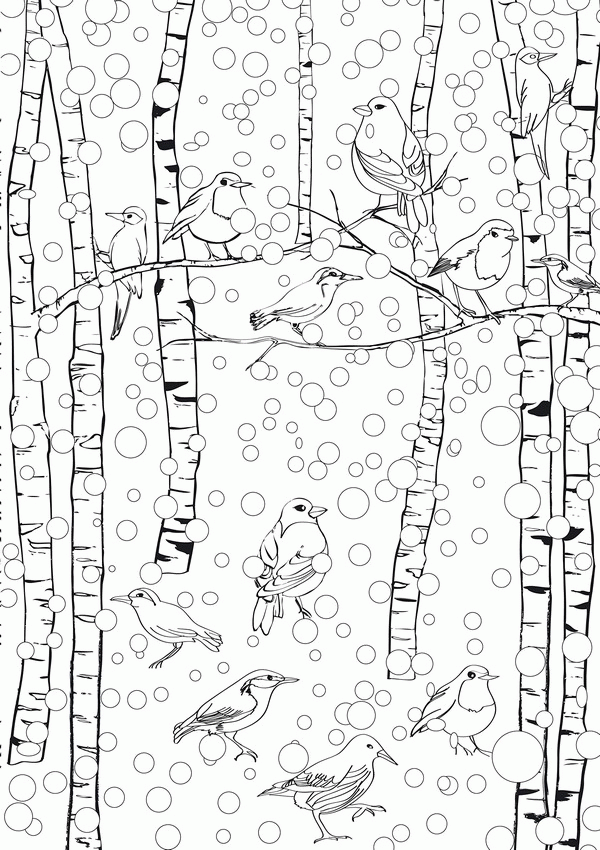 Adult Coloring Pages Winter