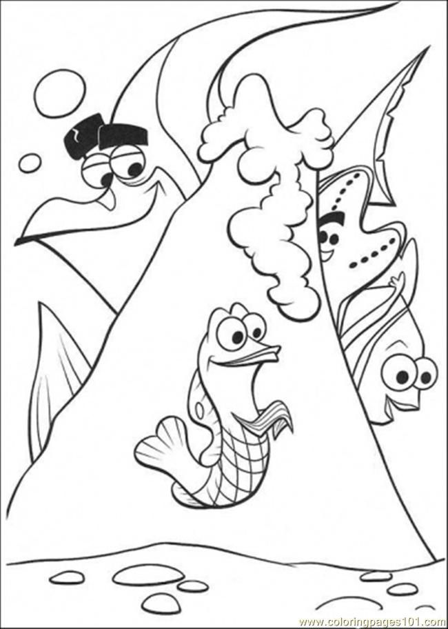 Coloring Pages Sea Horse In Tank (Cartoons > Finding Nemo) - free 