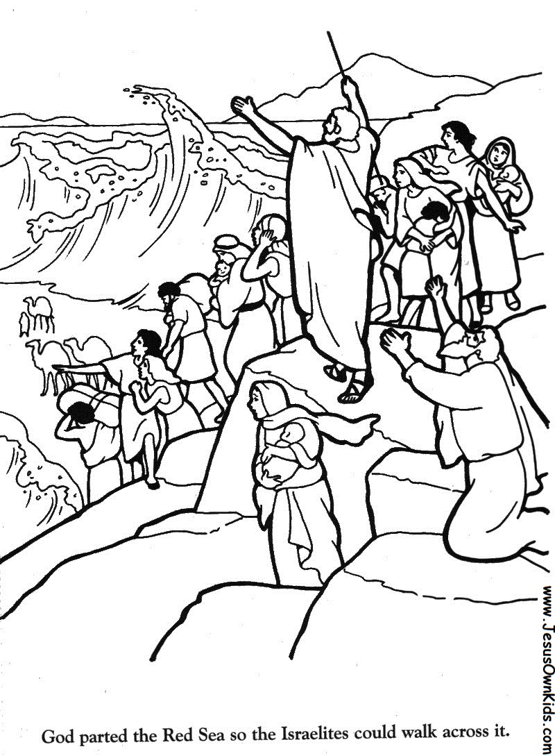 Moses parting the red sea coloring page - Coloring Pages 