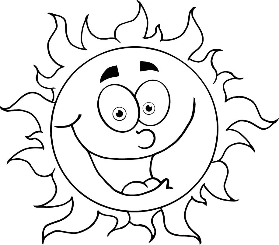 colouring in cartoon sun for kids - Coloring Point